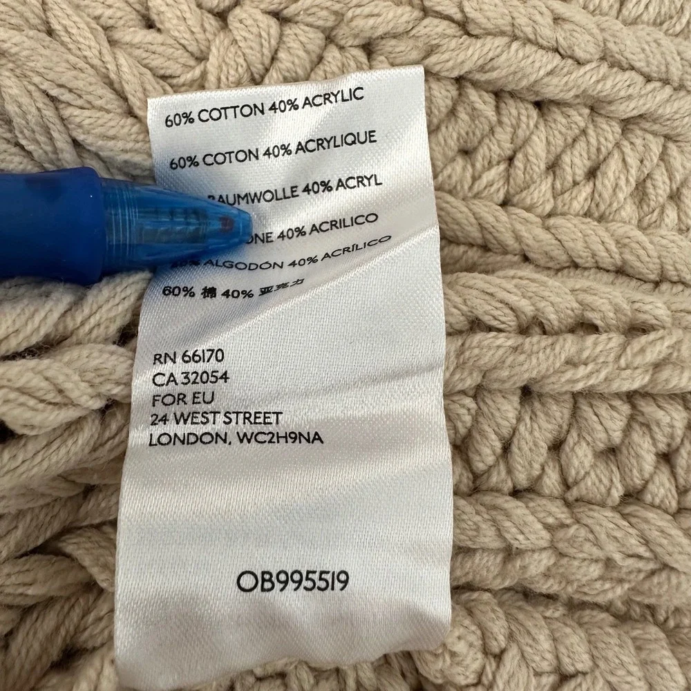 Free People My Only‎ Sunshine Sweater Womens Large Beige Mock Neck Chunky Knit